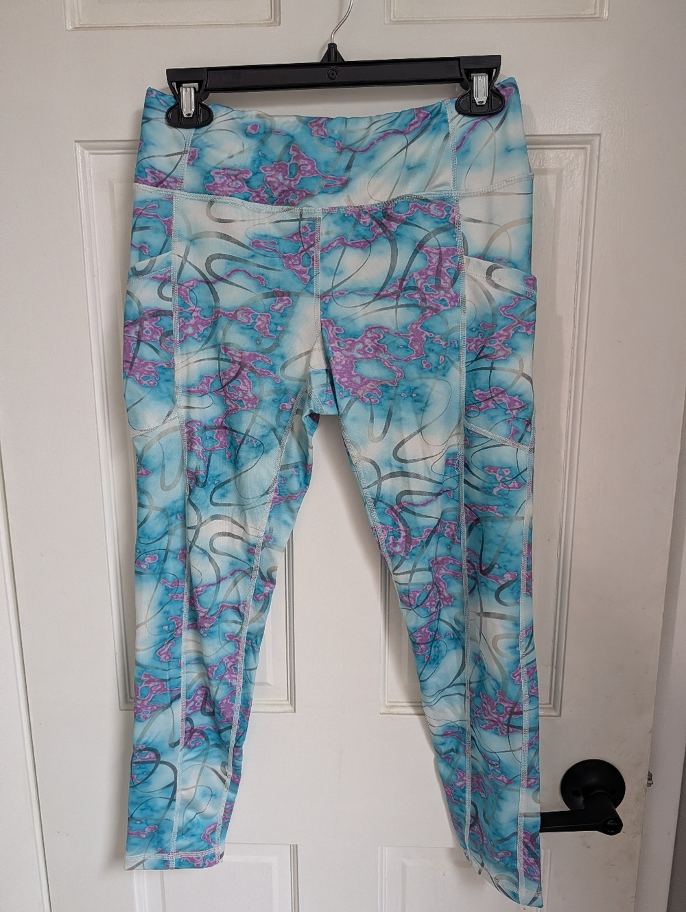 Pro Player Aqua & Purple Floral-Abstract Leggings